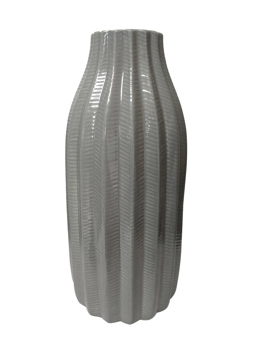 Vase Grey Textured Ceramic