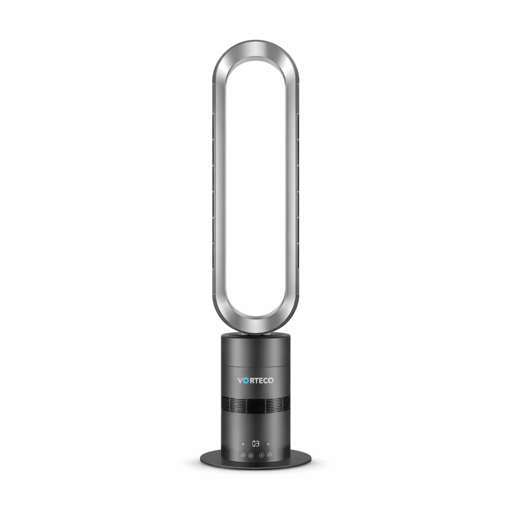 Vorteco Bladeless Tower Fan – Black & Silver