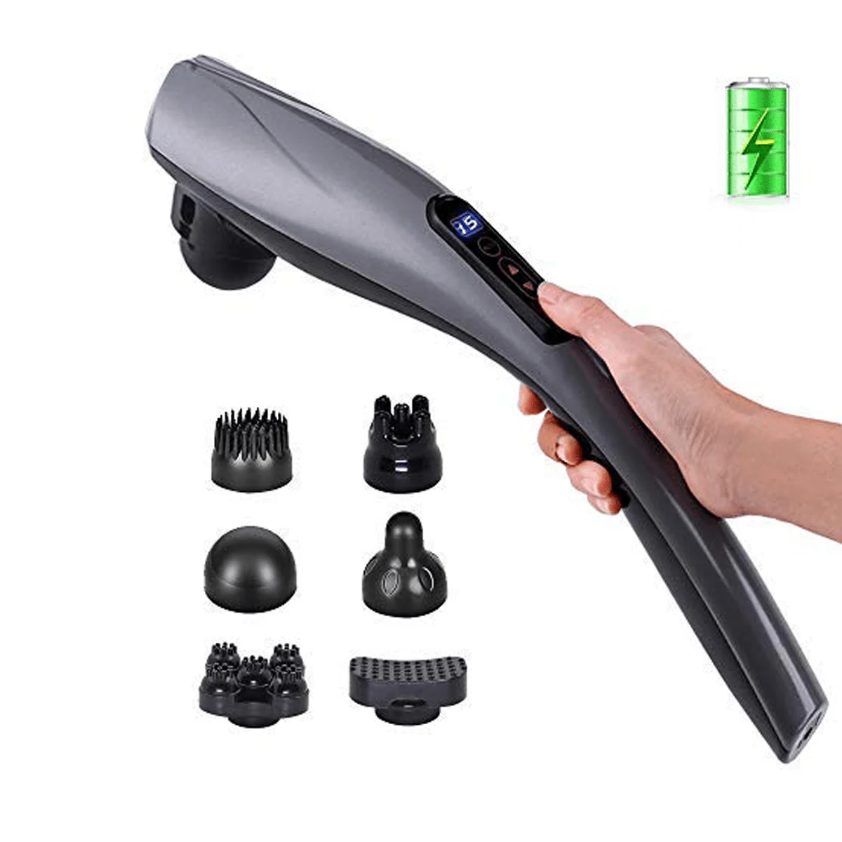 WATTSON -Handheld Massager 6 Heads 10 Levels 12 Modes - Image 2