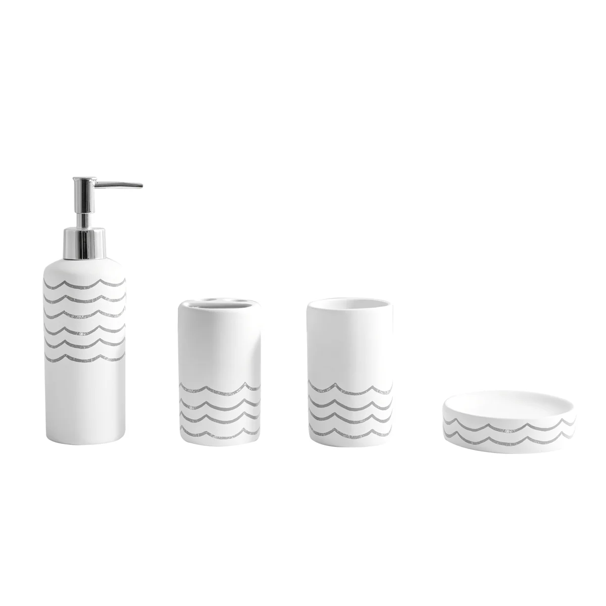 Wave 4 Pcs Ceramic Bath Sets - Image 3