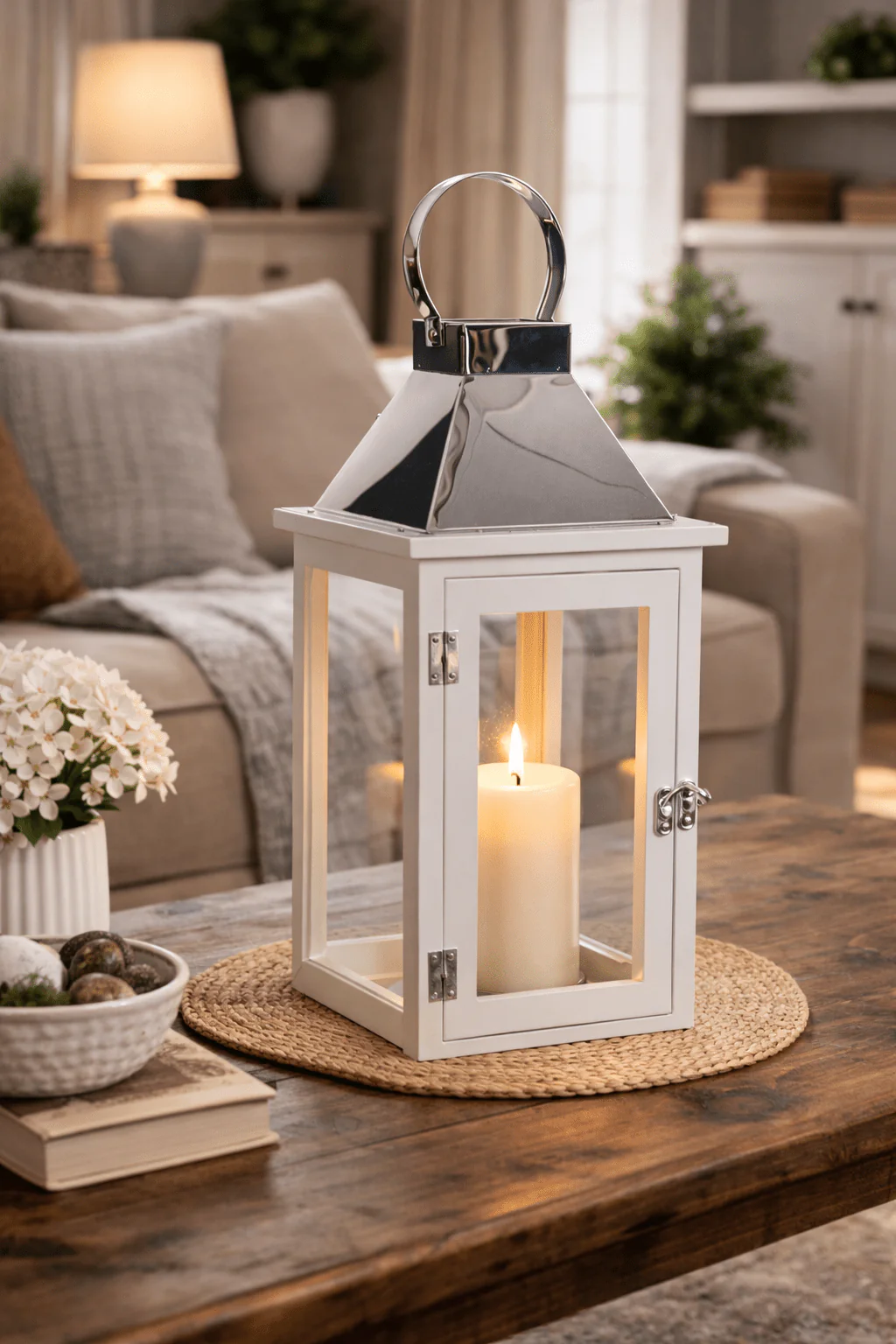 White Pine & Stainless Steel Lantern - Image 2