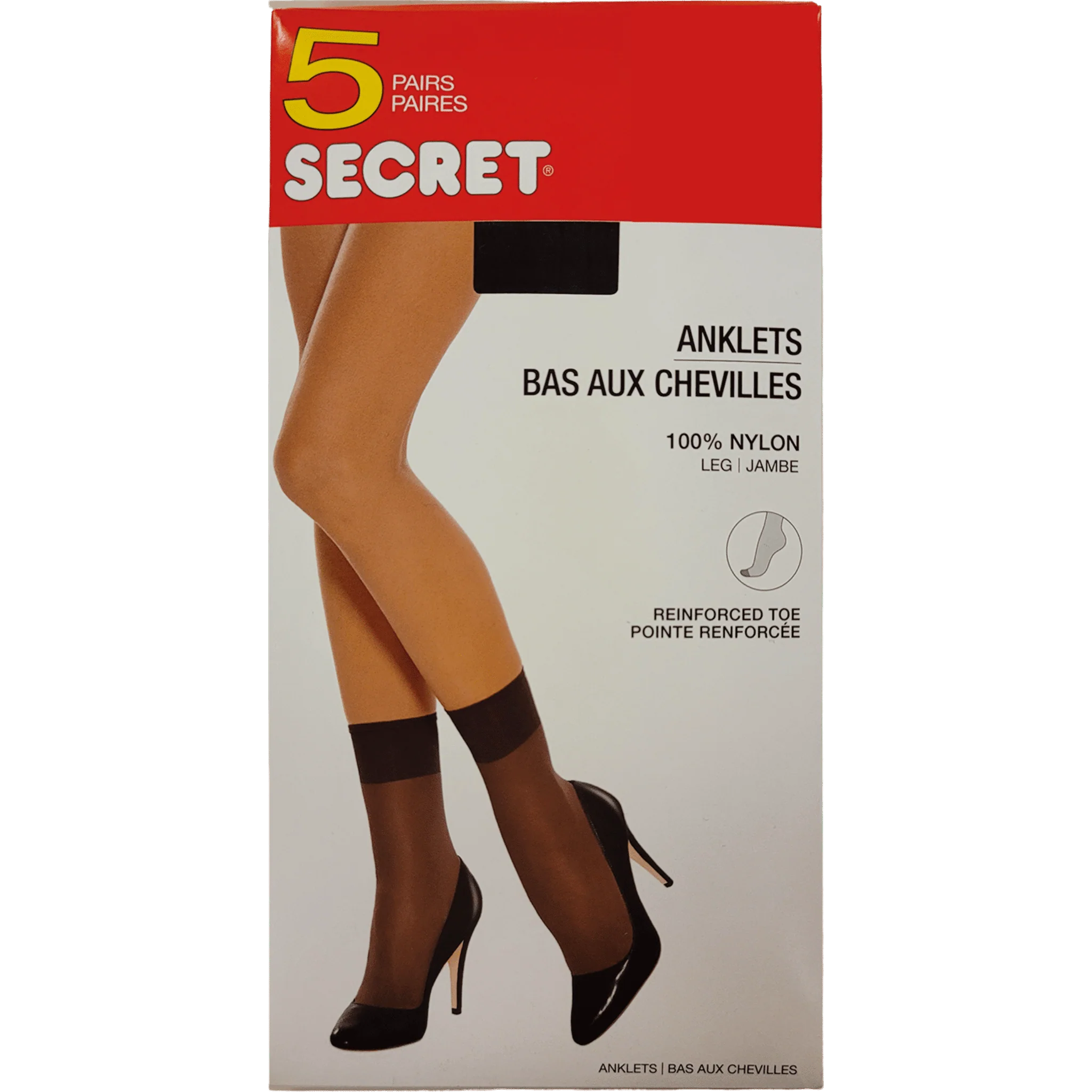 Women’s 5-Pair Sheer Anklets with Reinforced Toe